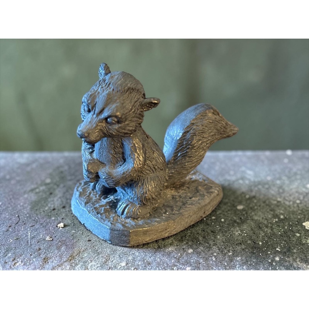 Handcrafted Pewter Squirrel Figurine Made in USA Realistic Woodland Sculpture